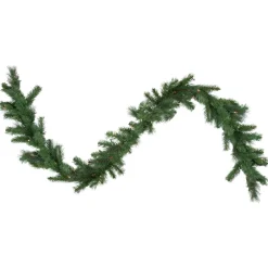 Online 9' x 12" Green Pre-Lit Beaver Pine Artificial Christmas Garland, Clear Lights Pre Lit
