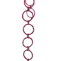 Outlet 5' x 1.75" Pink Sparkling Glitter Round Circle Chain Artificial Christmas Garland - Unlit Unlit