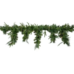 Online 6' x 18" Pre-Lit Mixed Pine Artificial Christmas Icicle Garland, Clear Lights Pre Lit