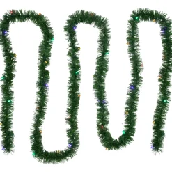 Outlet 18' x 3" Pre-Lit Pine Artificial Christmas Garland, Multicolor LED Lights Pre Lit
