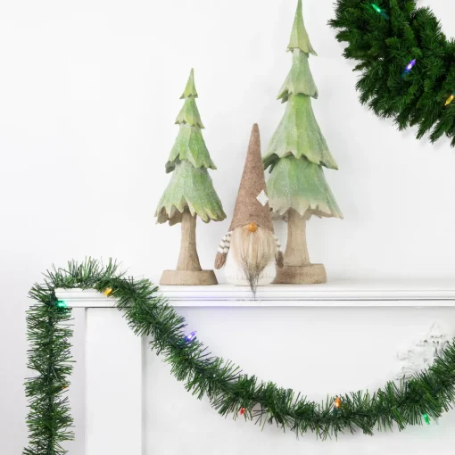 Outlet 18' x 3" Pre-Lit Pine Artificial Christmas Garland, Multicolor LED Lights Pre Lit