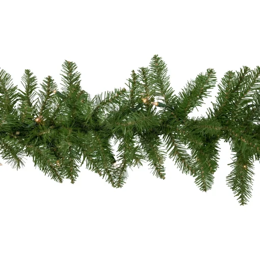 New 9' x 10" Pre-Lit Rockwood Pine Artificial Christmas Garland, Clear Lights Pre Lit