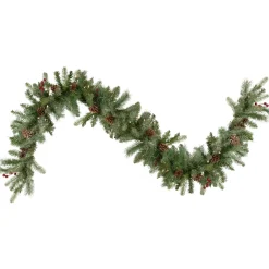 New 9' x 12 Pre-Lit Snowy Waterloo Pine Artificial Christmas Garland - Clear Lights Pre Lit