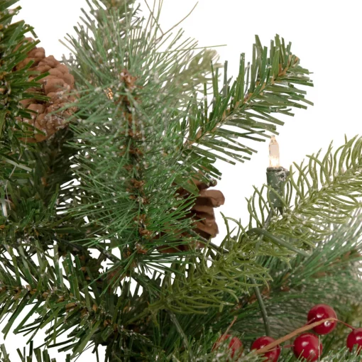 New 9' x 12 Pre-Lit Snowy Waterloo Pine Artificial Christmas Garland - Clear Lights Pre Lit
