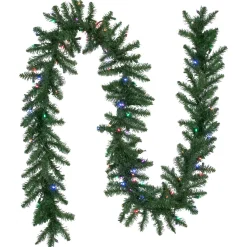 Outlet 9' x 12" Pre-Lit Winona Fir Artificial Christmas Garland, Multi LED Lights Pre Lit