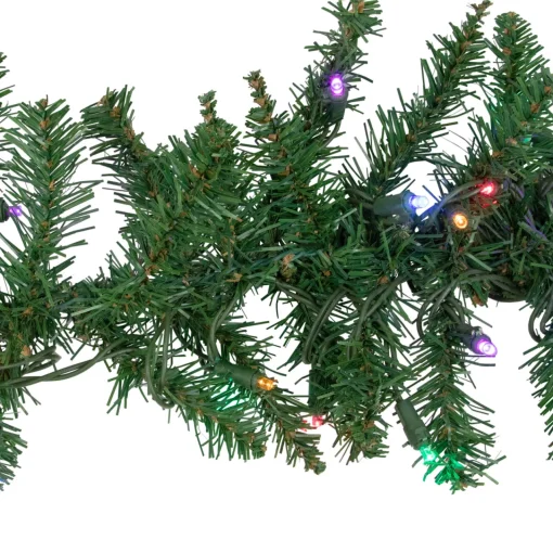 Outlet 9' x 12" Pre-Lit Winona Fir Artificial Christmas Garland, Multi LED Lights Pre Lit