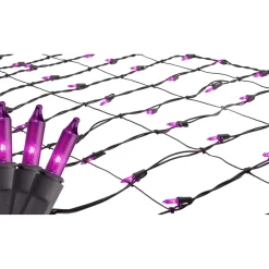 2' x 8' Purple Mini Tree Trunk Wrap Christmas Net Lights - Brown Wire Novelty