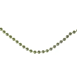Clearance 15' x 0.25" Shiny Metallic Lime Green Beaded Artificial Christmas Garland - Unlit Beaded