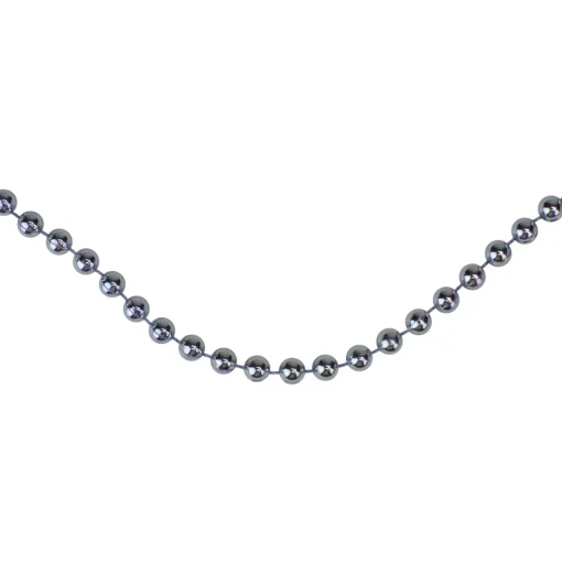 New 15' x 0.25" Shiny Sky Blue Beaded Artificial Christmas Garland - Unlit Beaded