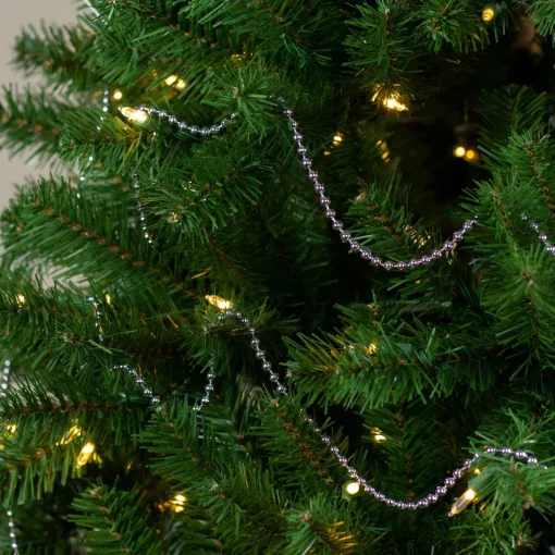 New 15' x 0.25" Shiny Sky Blue Beaded Artificial Christmas Garland - Unlit Beaded