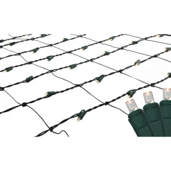 Best 4' x 6' Warm White LED Wide Angle Net Style Christmas Lights, Green Wire Net Lights
