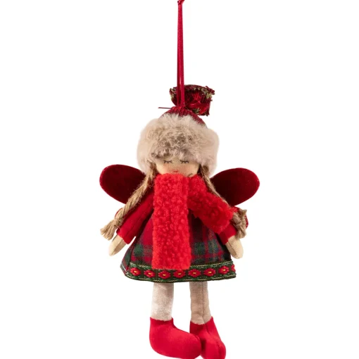 Clearance Angel Girl with Knitted Winter Hat Christmas Ornament - 8.5" Angels & Cherubs
