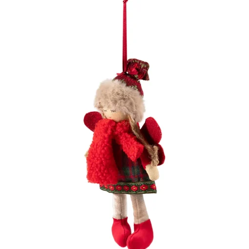 Clearance Angel Girl with Knitted Winter Hat Christmas Ornament - 8.5" Angels & Cherubs
