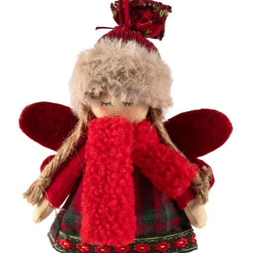 Clearance Angel Girl with Knitted Winter Hat Christmas Ornament - 8.5" Angels & Cherubs
