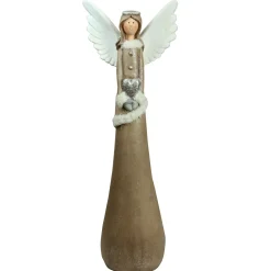 Discount Angel with Heart Christmas Figurine - 24" - Brown and White Angels