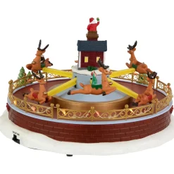 Best Animated and Musical Reindeer Ride LED Lighted Christmas Village Display - 12