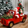 Hot Animated and Musical Santa Driving Vintage Truck Christmas Decoration - 36.5" Animated & Musical