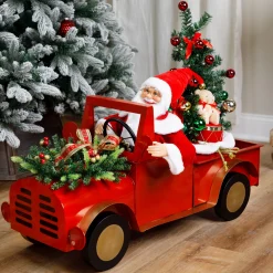 Hot Animated and Musical Santa Driving Vintage Truck Christmas Decoration - 36.5" Animated & Musical