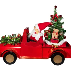 Hot Animated and Musical Santa Driving Vintage Truck Christmas Decoration - 36.5" Animated & Musical