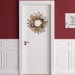 Discount Ball Ornament Glittered Artificial Christmas Wreath - 24
