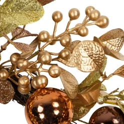 Discount Ball Ornament Glittered Artificial Christmas Wreath - 24