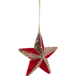 Online Beaded and Sequined 5-Point Star Christmas Ornament - 6