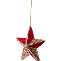 Online Beaded and Sequined 5-Point Star Christmas Ornament - 6