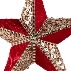 Online Beaded and Sequined 5-Point Star Christmas Ornament - 6
