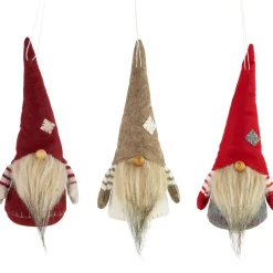 Discount Bearded and Chubby Striped Arms Christmas Gnomes - 10.5" - Set of 3 Gnomes