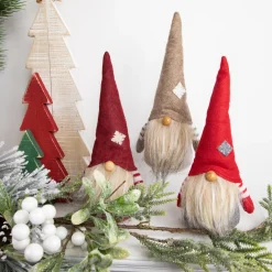 Discount Bearded and Chubby Striped Arms Christmas Gnomes - 10.5" - Set of 3 Gnomes