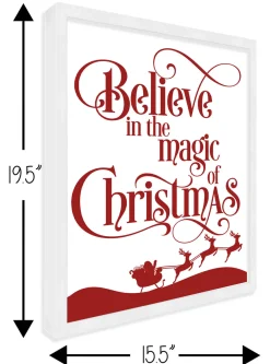 Hot Believe in the Magic of Christmas 15.5" x 19.5" Framed Christmas Wall Decor Sign Poster in a Natural Wooden Frame with UV Acrylic and Hangers Wall
