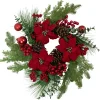 Best Berry and Poinsettia Artificial Christmas Wreath - 22" - Unlit Unlit