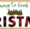Outlet Big It's beginning to look A Lot Like Christmas 9.5" x 28.5" Framed Christmas Wall Decor Sign Poster in a Natural Wooden Frame with UV Acrylic Wall