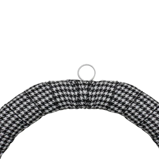 New Black and White Houndstooth and Berry Artificial Christmas Wreath - 24-Inch, Unlit Unlit