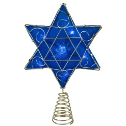 Outlet Blue and Gold Colored Hanukkah Star LED Tree Topper 11.5" Stars
