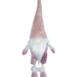 Discount Bouncy Gnome Standing Christmas Figure Decoration - 20" - White and Pink Gnomes