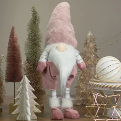 Discount Bouncy Gnome Standing Christmas Figure Decoration - 20" - White and Pink Gnomes