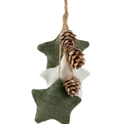 Best Burlap Star and Pine Cones Plush Christmas Ornament - 11.75" Symbols