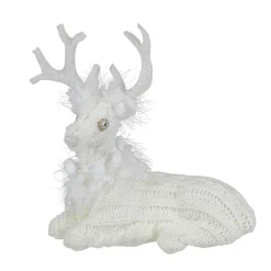 Best Cable Knit Sweater Sitting Reindeer Christmas Figure - 9.75" Animals