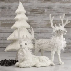 Best Cable Knit Sweater Sitting Reindeer Christmas Figure - 9.75" Animals
