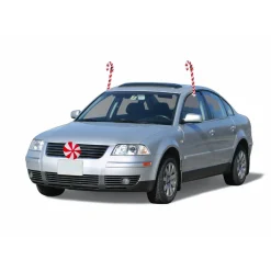 Hot Candy Cane Car Decorating Christmas Kit - Universal Size - 19" - White and Red Window