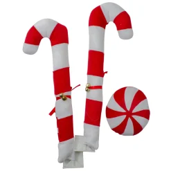 Hot Candy Cane Car Decorating Christmas Kit - Universal Size - 19" - White and Red Window