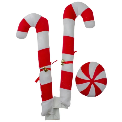 Hot Candy Cane Car Decorating Christmas Kit - Universal Size - 19" - White and Red Window