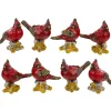 New Cardinal Birds on a Stomp Christmas Figurines - 4.5" - Red - Set of 8 Animals