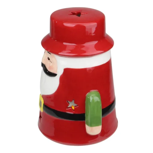Ceramic Santa Christmas Gnome Tealight Candle Holder - 7.25" - Red Candle Holders