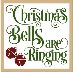 Best Christmas Bells are Ringing 9.5" x 9.5" Framed Christmas Wall Decor Art Print Sign Poster in a Natural Wooden Frame with UV Acrylic and Hangers Wall
