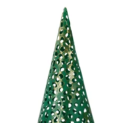 Discount Christmas Cone Trees - 16" - Green and Gold - Set of 3 Trees