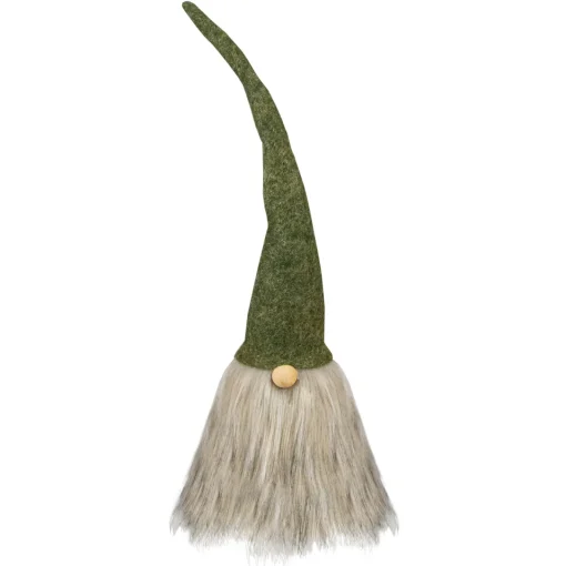 Outlet Christmas Gnome Figure with Long Pointy Hat - 14" - Green Gnomes