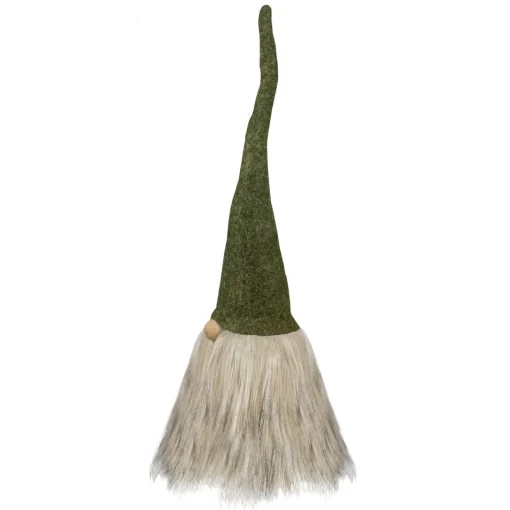 Outlet Christmas Gnome Figure with Long Pointy Hat - 14" - Green Gnomes