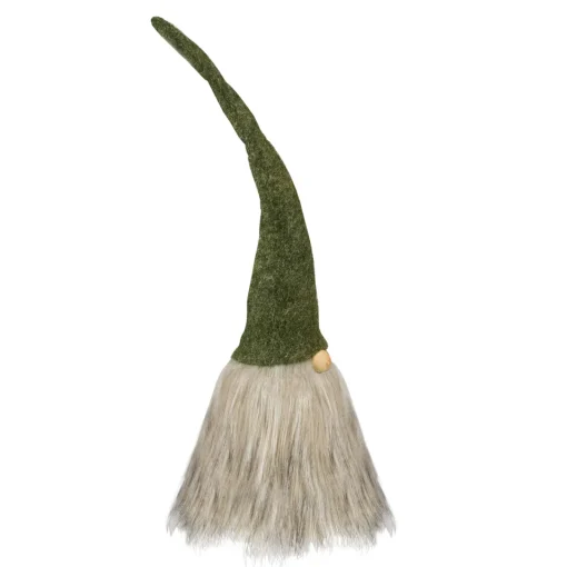 Outlet Christmas Gnome Figure with Long Pointy Hat - 14" - Green Gnomes